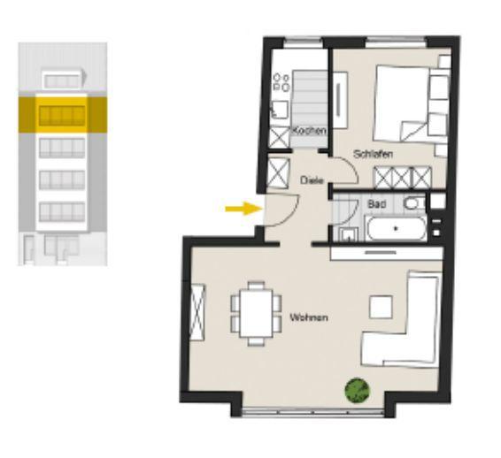 Kapitalanlage ! 2-Zimmer-Wohnung in der Elsaßstraße 32 zu verkaufen ( WE 4 ) Köln