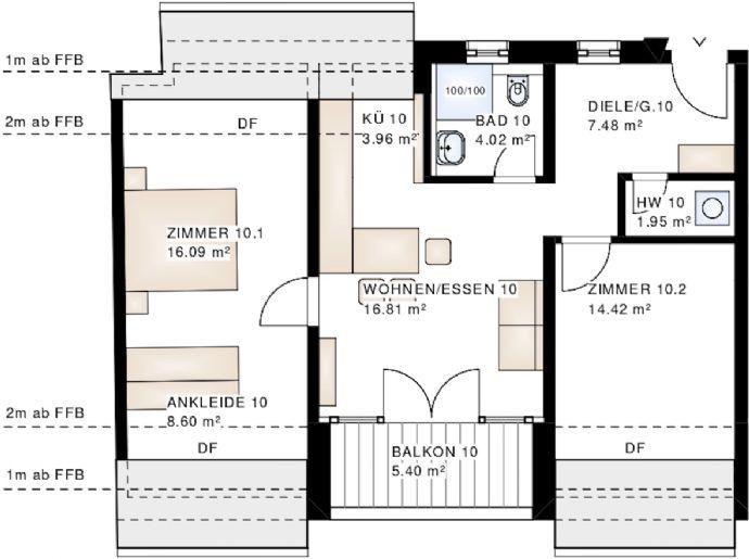 SCHOPFHEIM „AM KREISEL“ Lichtdurchflutete 3-Zimmer-Wohnung mit 68,22 m² Nr. 10, Wohnungstyp V Kreisfreie Stadt Darmstadt