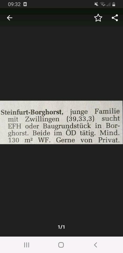 Familie mit Zwillingen sucht ein Einfamilienhaus in Borghorst Nordrhein-Westfalen