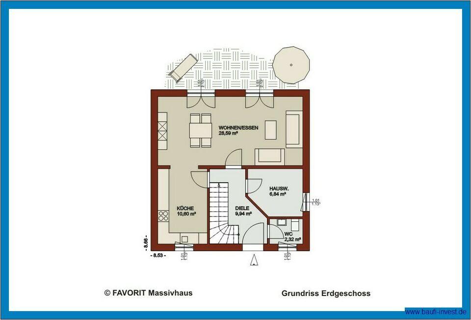 Das FAVORIT-Haus NOBLESSE 113 - Hausbau platzoptimiert - Massivhaus Neubau Nordrhein-Westfalen