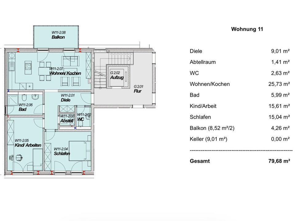 Moderne 3-Zimmer Neubauwohnung in zentraler Lage !! Isernhagen-Süd