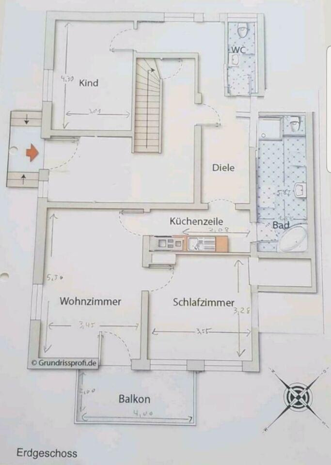 3 Zimmer Wohnung im EG voll renoviert in Jenkofen Landshut