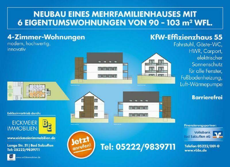 Hochwertige ETW im Staatsbad Salzuflen als KFW 55 - Neubau - Bad Salzuflen