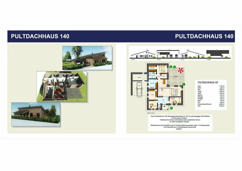 Wir bauen für Sie ein Pultdachhaus 140 schlüsselfertig Barßel