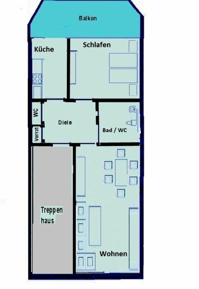 92 m2 Wohnung 1-2 Pers., MG-RY, DohrerStr., 2 Zi,KDB,G-WC, Balkon Mönchengladbach