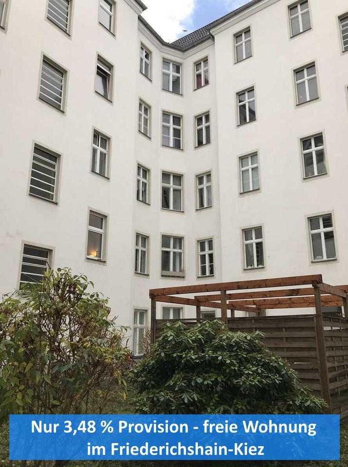 Nur 3,48 % Provision für ruhige 2-Zimmer-Altbauwohnung nahe Treptower Park Berlin