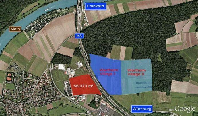 Wertheim Village, nahe Frankfurt: Letzte zu erwerbende Gewerbegrundstücke, direkt neben der A3 WÜ-FRA Kreisfreie Stadt Darmstadt