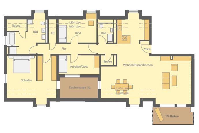 Neubau in Heroldsberg: Sehr große 5-Zimmer-Wohnung mit Balkon und Dachterrasse Kreisfreie Stadt Darmstadt