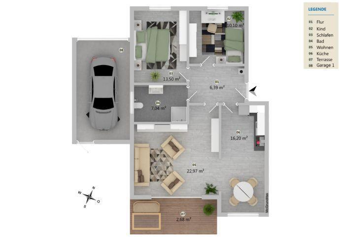 ++ NEUBAU ++ Eigentumswohnung mit 82 m², EG, 3,5 Zimmern in Wäschenbeuren mit Terrasse + Garten Wäschenbeuren