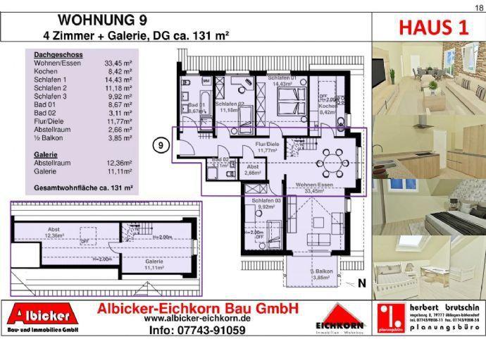 Neubau 9 Fam. Haus (4 Zimmerwohnung) DG mit Lift Waldshut-Tiengen