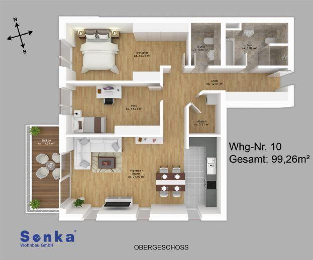 3 Zimmer Wohnung mit Balkon Groß-Gerau