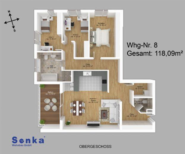 4 Zimmer Wohnung mit Balkon Groß-Gerau