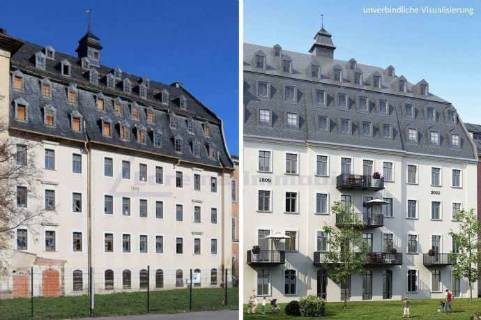 Modernes Wohnen im Denkmalschutz + AfA 80% + 2-Raum-Wohnung + 5. OG. barrierefrei + Aufzug Flöha