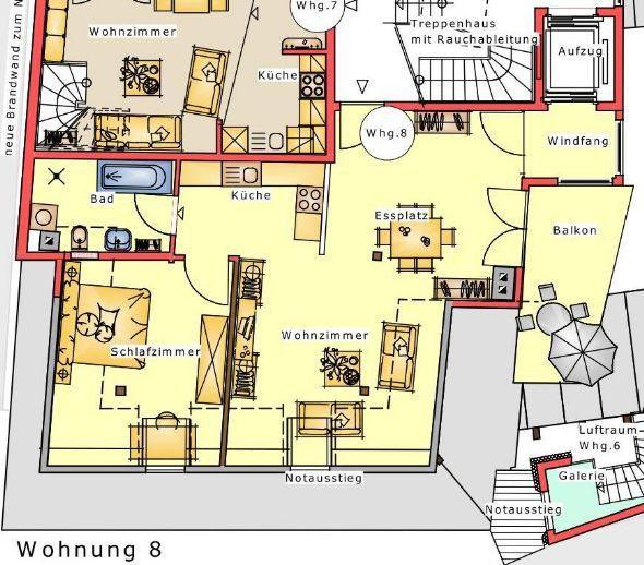 Madalenenhof Coburg-Zentrum: 2- Zimmer- Penthaus- Denkmalwohnung Nr.8 steuerbegünstigt Kreisefreie Stadt Coburg