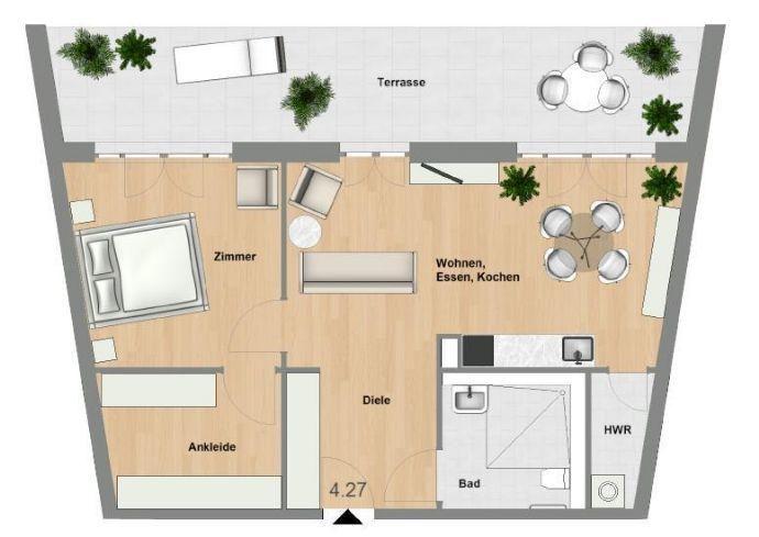Schlüchtern-SeniorenWohnen: 2 Zimmer-Wohnung mit Balkon im Erstbezug - TYP 74 Schlüchtern