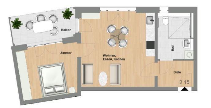 Schlüchtern-SeniorenWohnen: 2 Zimmer-Wohnung mit Balkon im Erstbezug - TYP 56 Schlüchtern
