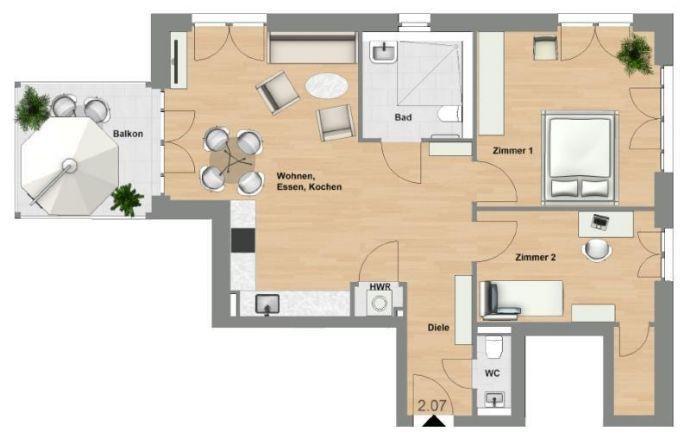 Schlüchtern-SeniorenWohnen: 3 Zimmer-Wohnung mit Balkon im Erstbezug - TYP 79 Schlüchtern