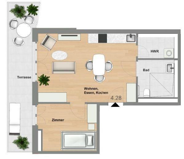 Schlüchtern-SeniorenWohnen: 2 Zimmer-Wohnung mit Balkon im Erstbezug - TYP 53 Schlüchtern