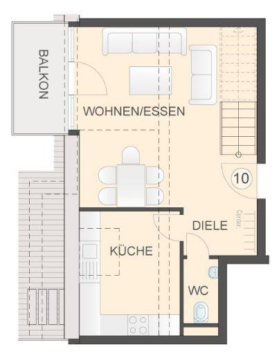 Neubau Penthouse Maisonette Wohnung / Balkon / Tiefgarage / Fußbodenheizung / Solaranlage / zentral / W10 Stuttgart-Mitte