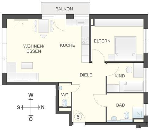 Neubau 3 Zim. Wohnung / Balkon / Tiefgarage / Fußbodenheizung / Solaranlage / zentral/ W6 Stuttgart-Mitte