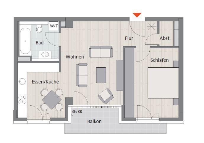 Neubau 2-Zimmer-Wohnung in der Nähe von Frankfurt Messe Kreisfreie Stadt Frankfurt am Main