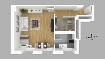 Provisionsfrei: Kompakte 1-Zimmer-Wohnung für Anleger