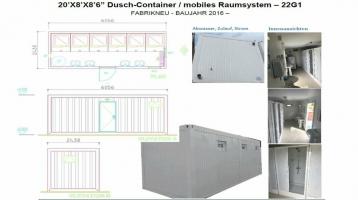 20 Fuß Dusch-Container Mobil Sanitär mit 6 Duschkabienen