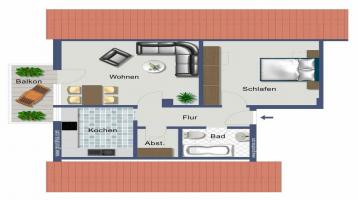 Top- Lage Kettwig ! Vermietete + renovierte 2,5 Raum Wohnung zur Kapitalanlage ! Provisionsfrei !