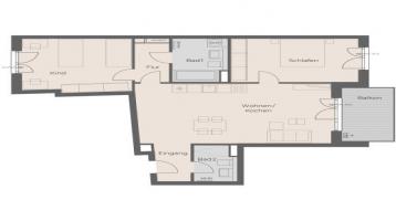 Hochwertige 3-Zimmer-Wohnung mit Balkon
