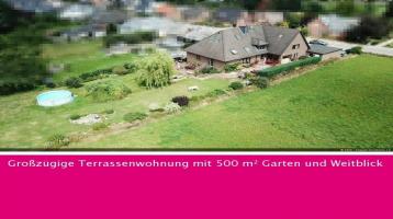 Großzügige Terrassenwohnung mit 500 m² Garten und Weitblick im Zweifamilienhaus
