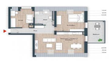 Ihr Balkon mit unverbautem Weitblick ins Grüne: 3-Zi-Dachgeschoss-Wohnung mit Raumgefühl und Charme