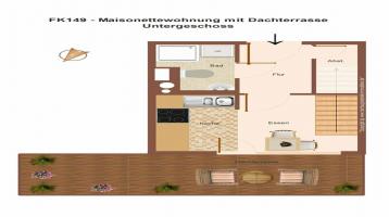 Maisonette mit großer Dachterrasse, Aufzug und Tiefgarage