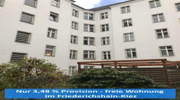 Nur 3,48 % Provision für ruhige 2-Zimmer-Altbauwohnung nahe Treptower Park