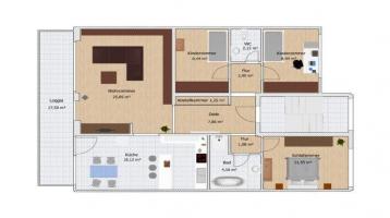 4 - Zimmer-Studio-ETW im 3 FH mit 17 m² Loggia