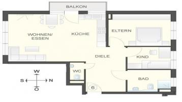 Neubau 3 Zim. Wohnung / Balkon / Tiefgarage / Fußbodenheizung / Solaranlage / zentral/ W6