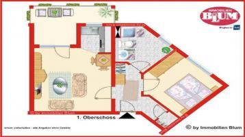 schnucklige & modern geschnittene 2-Zimmer-Eigentumswohng mit Balkon und TG-Stellplatz in ruhiger Wohnlage von Eisenberg